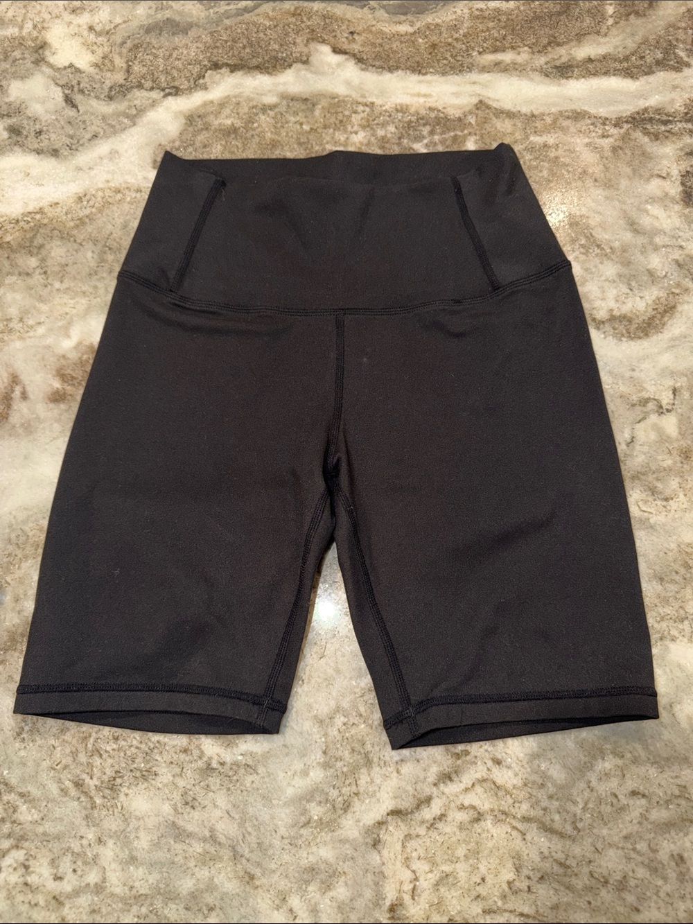 High-Waist Black Women's Bike Shorts with Supportive Waistband